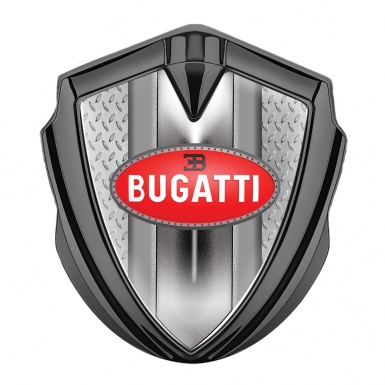 Bugatti Metal Emblem Self Adhesive Graphite Treadplate Classic Logo Design