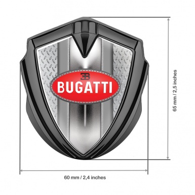Bugatti Metal Emblem Self Adhesive Graphite Treadplate Classic Logo Design