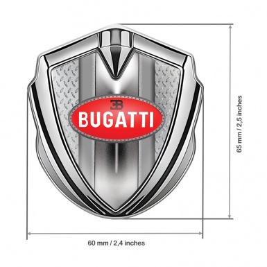 Bugatti Metal Emblem Self Adhesive Silver Treadplate Classic Logo Design