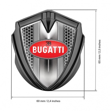 Bugatti Fender Emblem Badge Graphite Honeycomb Classic Logo Edition