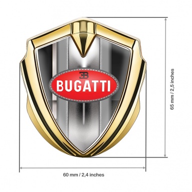 Bugatti Emblem Trunk Badge Gold White Stripe Classic Logo Design