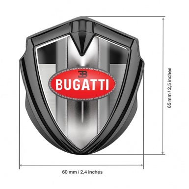 Bugatti Emblem Self Adhesive Graphite Polished Panel Classic Red Logo