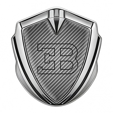 Bugatti Bodyside Domed Emblem Silver Light Carbon Outline Logo Edition