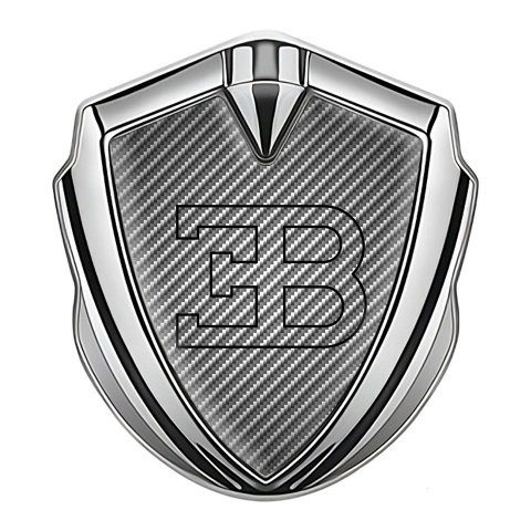 Bugatti Bodyside Domed Emblem Silver Light Carbon Outline Logo Edition