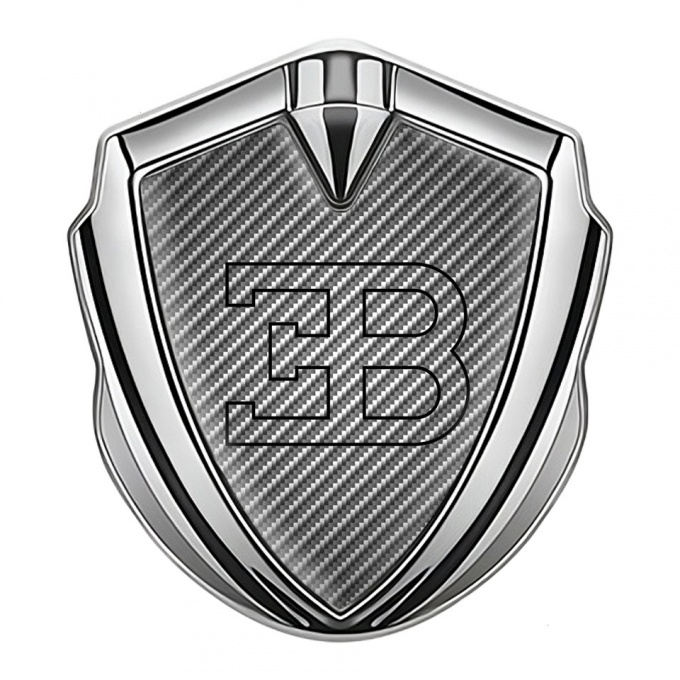 Bugatti Bodyside Domed Emblem Silver Light Carbon Outline Logo Edition