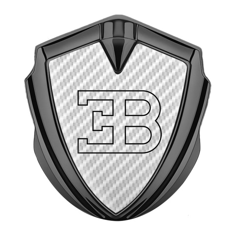 Bugatti Silicon Emblem Badge Graphite White Carbon Outline Logo Design