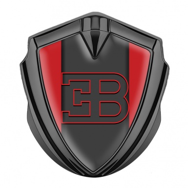 Bugatti Emblem Badge Self Adhesive Graphite Crimson Base Red Outline Logo