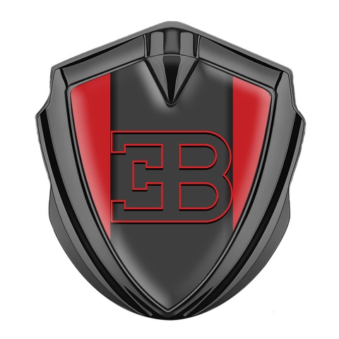 Bugatti Emblem Badge Self Adhesive Graphite Crimson Base Red Outline Logo