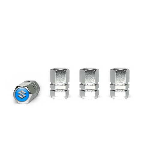 Suzuki Tyre Valve Caps Chrome 4 pcs Blue
