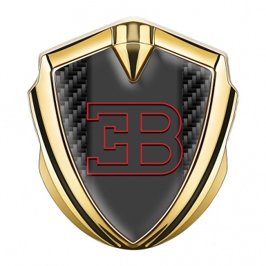 Bugatti Bodyside Domed Emblem Gold Black Carbon Red Logo Edition