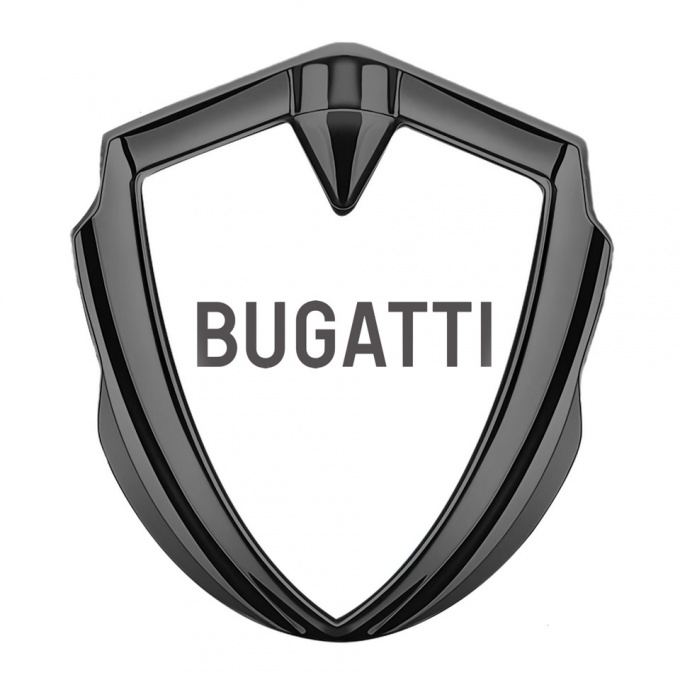 Bugatti Silicon Emblem Badge Graphite White Background Grey Logo Design