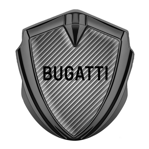 Bugatti Metal Domed Emblem Graphite Light Carbon Grey Logo Design