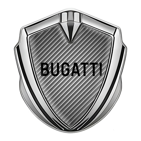 Bugatti Metal Domed Emblem Silver Light Carbon Grey Logo Design