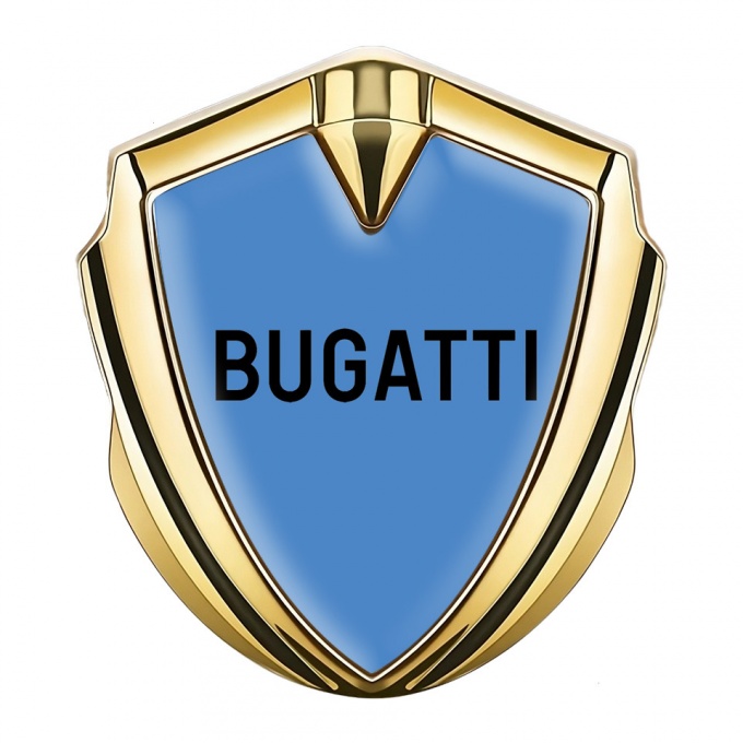 Bugatti Badge Self Adhesive Gold Dark Blue Black Logo Design