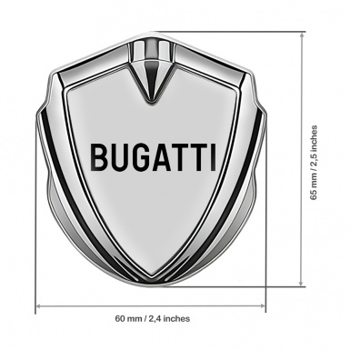Bugatti Emblem Badge Self Adhesive Silver Moon Grey Black Logo Design