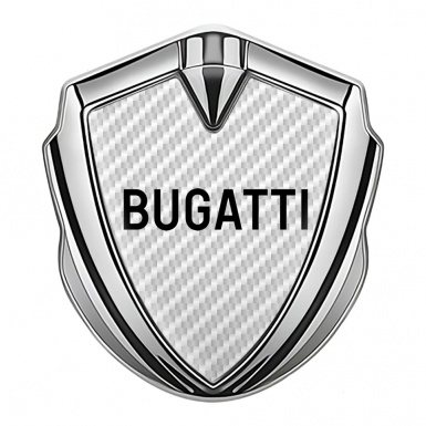 Bugatti Emblem Fender Badge Silver White Carbon Black Logo Design