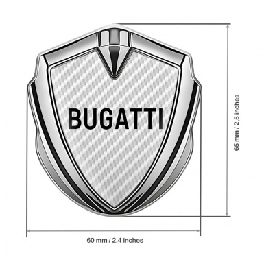 Bugatti Emblem Fender Badge Silver White Carbon Black Logo Design