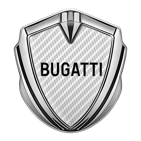 Bugatti Emblem Fender Badge Silver White Carbon Black Logo Design