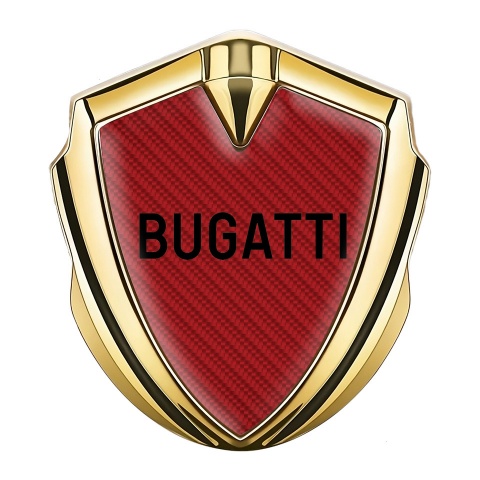 Bugatti Emblem Fender Badge Gold Red Carbon Black Logo Design