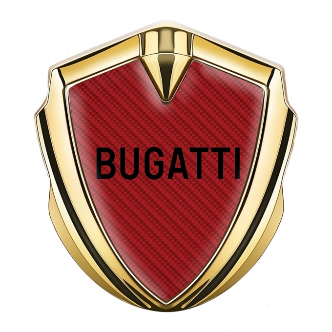 Bugatti Emblem Fender Badge Gold Red Carbon Black Logo Design