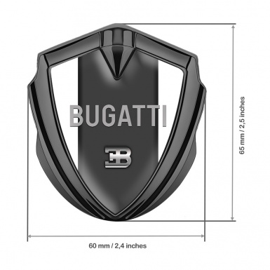 Bugatti Emblem Trunk Badge Graphite White Frame Grey Logo Design
