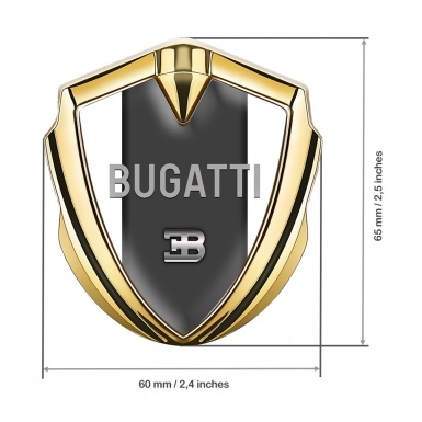 Bugatti Emblem Trunk Badge Gold White Frame Grey Logo Design