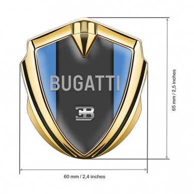 Bugatti Emblem Ornament Badge Gold Glacial Blue Grey Logo Design