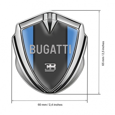 Bugatti Emblem Ornament Badge Silver Glacial Blue Grey Logo Design