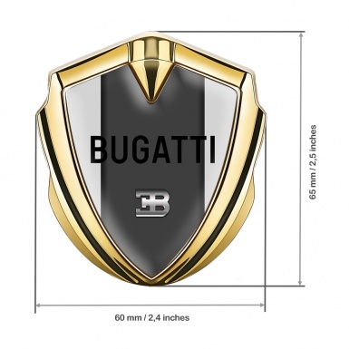 Bugatti Bodyside Domed Emblem Gold Moon Grey Light Logo Design