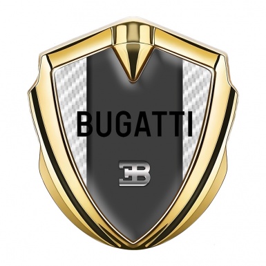 Bugatti Emblem Metal Badge Gold White Carbon Grey Logo Edition
