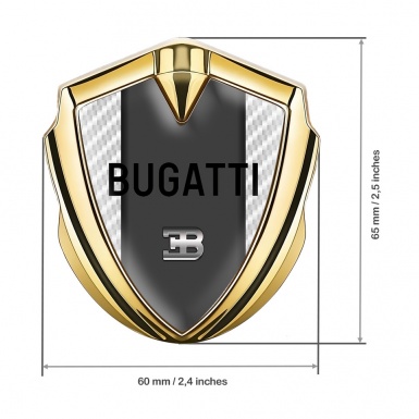 Bugatti Emblem Metal Badge Gold White Carbon Grey Logo Edition