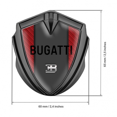 Bugatti 3d Emblem Badge Graphite Red Carbon Grey Logo Edition