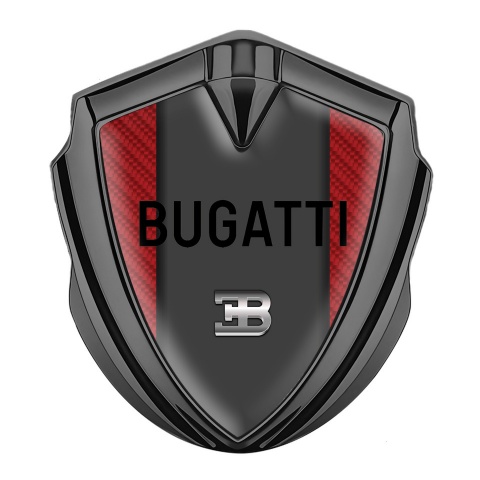 Bugatti 3d Emblem Badge Graphite Red Carbon Grey Logo Edition