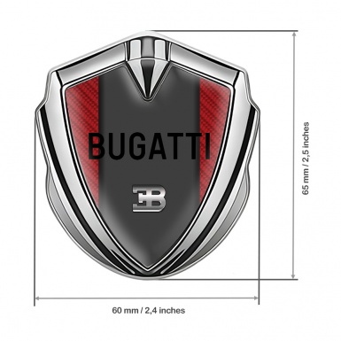 Bugatti 3d Emblem Badge Silver Red Carbon Grey Logo Edition