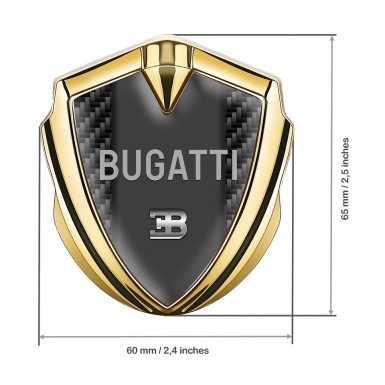 Bugatti Emblem Badge Self Adhesive Gold Black Carbon Grey Logo