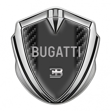 Bugatti Emblem Badge Self Adhesive Silver Black Carbon Grey Logo