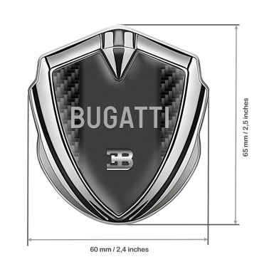 Bugatti Emblem Badge Self Adhesive Silver Black Carbon Grey Logo