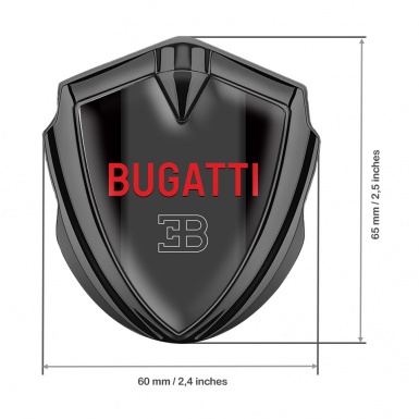 Bugatti Silicon Emblem Badge Graphite Black Base Crimson Logo Design