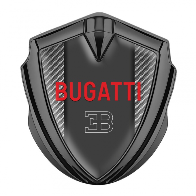 Bugatti Emblem Silicon Badge Graphite Light Carbon Crimson Logo Edition