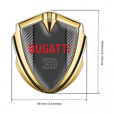 Bugatti Emblem Silicon Badge Gold Light Carbon Crimson Logo Edition