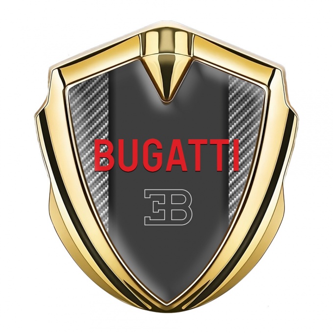 Bugatti Emblem Silicon Badge Gold Light Carbon Crimson Logo Edition