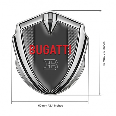 Bugatti Emblem Silicon Badge Silver Light Carbon Crimson Logo Edition