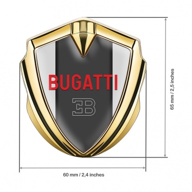 Bugatti Emblem Fender Badge Gold Grey Frame Crimson Logo Variant