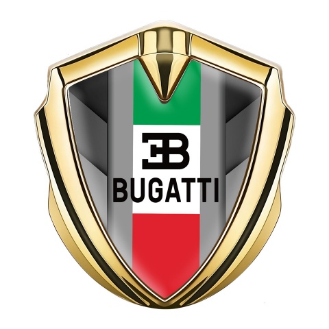 Bugatti Emblem Self Adhesive Gold Grey Fragments Italian Tricolor Motif