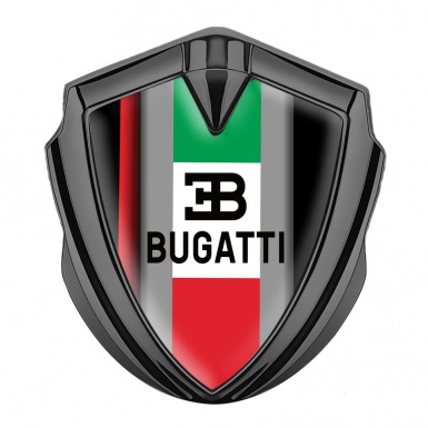 Bugatti Bodyside Domed Emblem Graphite Crimson Stripe Italian Flag Design
