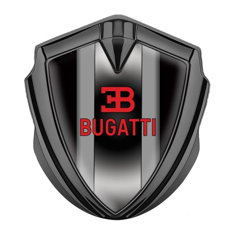 Bugatti 3d Emblem Badge Graphite Black Base Polished Metal Console