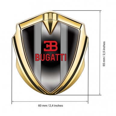Bugatti 3d Emblem Badge Gold Black Base Polished Metal Console