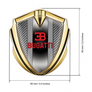 Bugatti Emblem Silicon Badge Gold Light Carbon Polished Metal Console