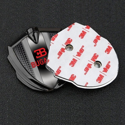 Bugatti Metal Domed Emblem Graphite Steel Grate Polished Metal Console