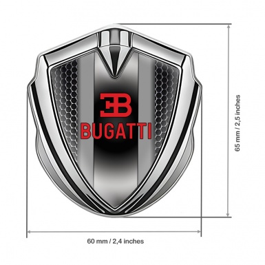 Bugatti Metal Domed Emblem Silver Steel Grate Polished Metal Console
